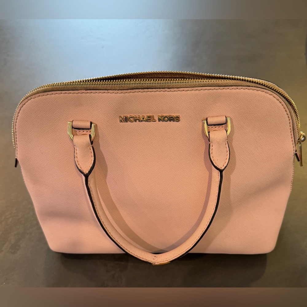 Michael Kors Pink Satchel with Gold Hardware
